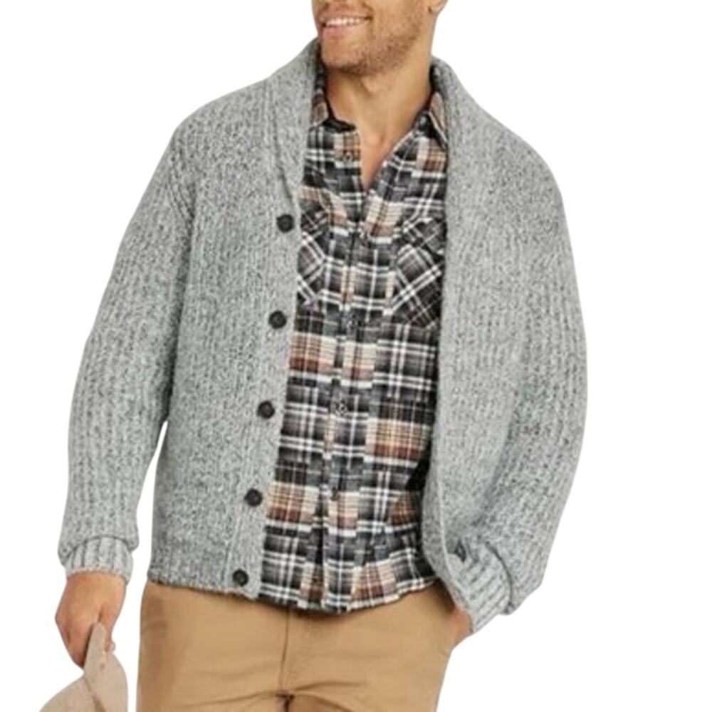 Goodfellow & Co Gray Shawl Collar Chunky Knit Cardigan
